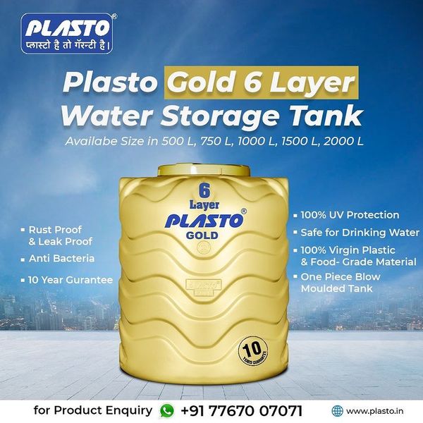 Plasto Gold 6 Layer Vertical Tank